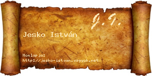 Jesko István névjegykártya